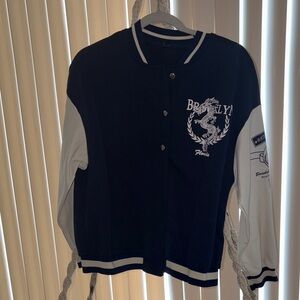 SHEIN Black and White Varsity Jacket